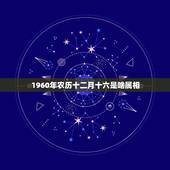 1960年农历十二月十六是啥属相，1960年12月16日出生的人农历是