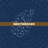 挽回双子座男的必杀技，如何挽回双子男的心