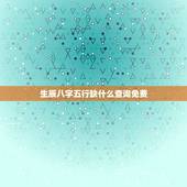生辰八字五行缺什么查询免费，生辰八字五行查询 怎样查生辰八字五行缺什么