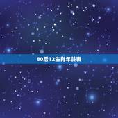 80后12生肖年龄表，80后的生肖年龄排列表