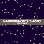 史上最全最精确的生肖配对表 十二生肖配对表年份查询