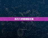 五行八字婚姻配对表，婚姻八字匹配