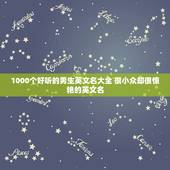 1000个好听的男生英文名大全 很小众却很惊艳的英文名