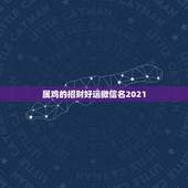 属鸡的招财好运微信名2021，好看又招财好运的微信头像？