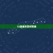 12星座农历对照表，星座表十二星座表阴历生日