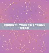 属相婚姻配对十二生肖配对表 十二生肖配对姻缘表文