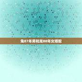 兔87年男和龙88年女婚配，男兔（阳历1987年11月11日）女龙（阳