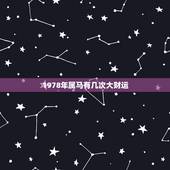 1978年属马有几次大财运，1978年属马的下半年财运在那方
