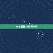 83年属猪38岁有一灾，83年属猪的贵人是谁