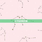 父子生肖配对表，父子生肖
