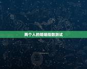 两个人的婚姻指数测试，哪个软件可以测出两个人的 感情 婚姻 及其它指数