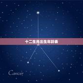 十二生肖出生年龄表，十二生肖排序顺口溜