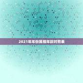 2021年年份属相年龄对照表，属相年龄对照表2021