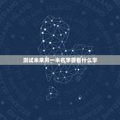 测试未来另一半名字带有什么字，输入自己的姓名再输入性别将会出来你未来另