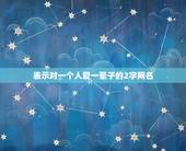 表示对一个人爱一辈子的2字网名，表示一生只爱一个人的网名两个字