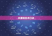 夫妻和合术口诀，合婚咒语。