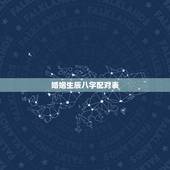 婚姻生辰八字配对表，婚姻生辰八字怎么写