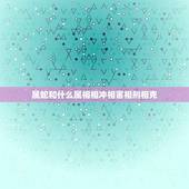 属蛇和什么属相相冲相害相刑相克(如何化解)