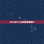 2022年十二生肖排名表图片 2022 年生肖卡表图片