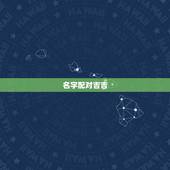 名字配对吉吉，帮忙起个好名字