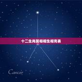 十二生肖属相相生相克表，十二生肖相克相冲口诀