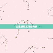 出生日期五行查询表，五行相生相克