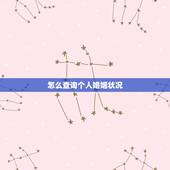 怎么查询个人婚姻状况，您好！请问怎样查个人婚姻状况的