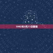 1992年3月11日属相，92年阴历3月11日命运如何