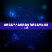 在线取名字大全免费查询 免费取名网站测试大全