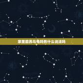 家里能养乌龟吗有什么说法吗，家里养乌龟有什么说法？吉利还是不吉利？