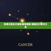 免费夫妻五行相生相克婚配 婚姻五行配对大全