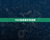1963生肖兔牛年运势，1963年农历8月初八卯时出生的属兔男运势