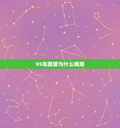 95年属猪为什么晚婚，95年属猪女的桃花运
