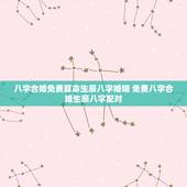 八字合婚免费算命生辰八字婚姻 免费八字合婚生辰八字配对