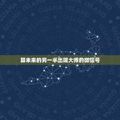 算未来的另一半出现大师的微信号，有个算命的大师告诉我他可以帮我算到未来