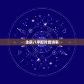生辰八字配对查询表，生辰八字生肖匹配