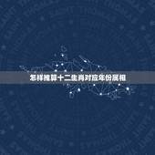 怎样推算十二生肖对应年份属相，如何快速计算出自己的生肖属相