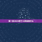 算一卦2023的个人财运是什么(预测未来财富走势)