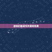 测你们能成为夫妻吗免费，哪个软件可以测出两个人适不适合做夫妻