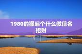 1980的猴起个什么微信名招财，男人最适合的微信头像