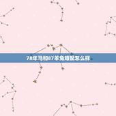 78年马和87羊兔婚配怎么样，78年属马的男人和87年属兔的人在一起好