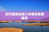 五行查询生辰八字查询免费算命，免费生辰八字五行分析