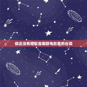 你还没有婚配是哪部电影里的台词，“曾经有一段感情放在我面前我没有珍惜”