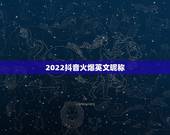 2022抖音火爆英文昵称，抖音很火的英文