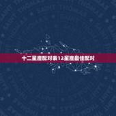 十二星座配对表12星座最佳配对 十二星座配对排名表
