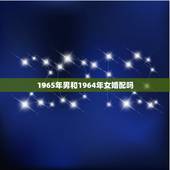 1965年男和1964年女婚配吗，1964年和1965年婚配