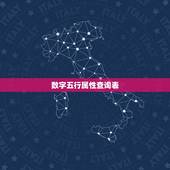 数字五行属性查询表，数字五行属性查询表