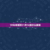 1996年阴历11月14是什么属相，农历1996年11月14日是什么座