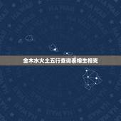 金木水火土五行查询表相生相克，五行查询系统