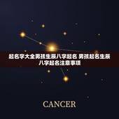 起名字大全男孩生辰八字起名 男孩起名生辰八字起名注意事项